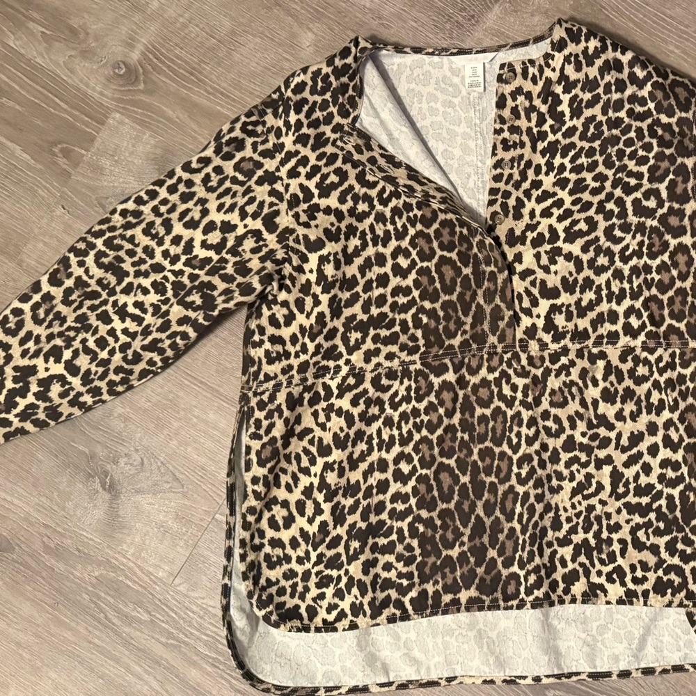H&M Leopard Print Blouse - Brown and Cream